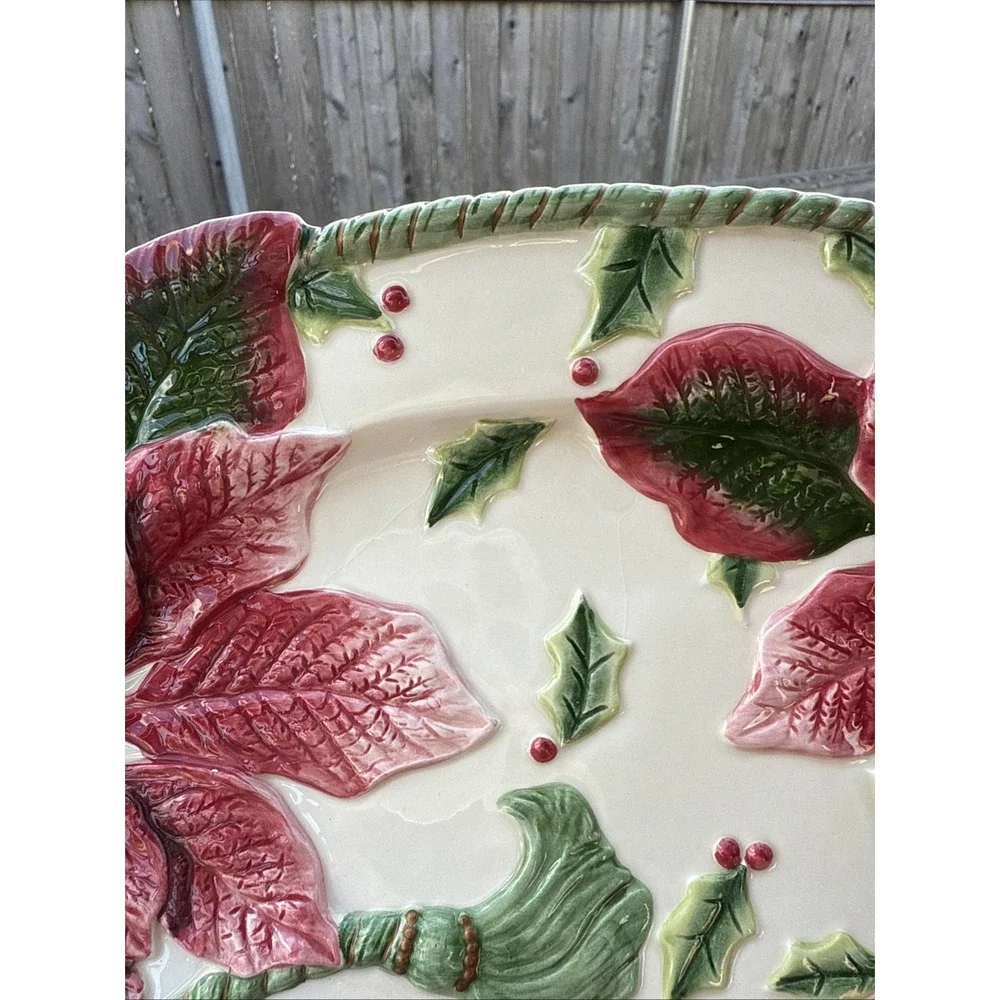 Fitz And Floyd For All Seasons Red Hot Potpourri Gift Set Small Poinsettia Bowl